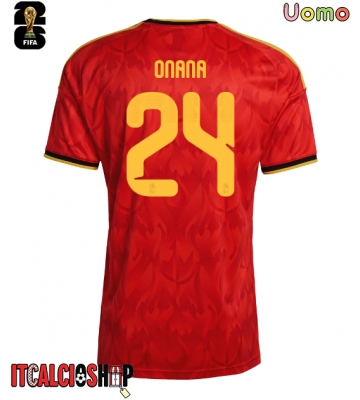 Belgio Amadou Onana #24 Prima Maglia Mondiali 2026 Manica Corta Belgio Amadou Onana #24 Prima Maglia Mondiali 2026 Manica Corta